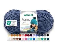 Gründl Funny Uni Lana ciniglia 1 gomitolo da 100 g, Jeans