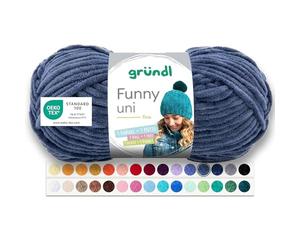 Gründl Funny Uni Lana ciniglia 1 gomitolo da 100 g, Jeans