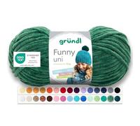 Gründl Funny Uni Lana ciniglia 1 gomitolo da 100 g, Verde scuro