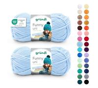 Gründl Funny Uni Lana ciniglia 2 gomitoli da 100 g, Blu pastello