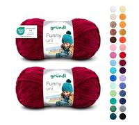 Gründl Funny Uni Lana ciniglia 2 gomitoli da 100 g, Bordeaux