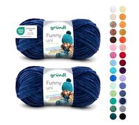 Gründl Funny Uni Lana ciniglia 2 gomitoli da 100 g, Marina Militare