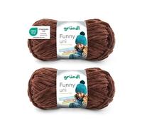 Gründl Funny Uni Lana ciniglia 2 gomitoli da 100 g, Marrone