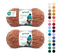Gründl Funny Uni Lana ciniglia 2 gomitoli da 100 g, Marrone chiaro