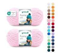 Gründl Funny Uni Lana ciniglia 2 gomitoli da 100 g, Rosa pastello