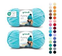 Gründl Funny Uni Lana ciniglia 2 gomitoli da 100 g, Turchese