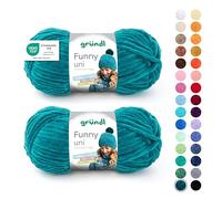 Gründl Funny Uni Lana ciniglia 2 gomitoli da 100 g, Turchese scuro