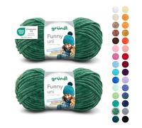 Gründl Funny Uni Lana ciniglia 2 gomitoli da 100 g, Verde scuro