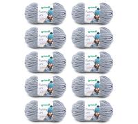 Gründl Funny Uni Maglieria e Uncinetto (Filato Vellutato di ciniglia Poliestere, 100 g / 120 m, Dimensioni dell'ago: 5-6, 10 x 100 g), Grigio Chiaro, Poliuretano, 31 x 32 x 7.5 cm, 1200 unità