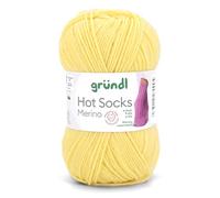 Gründl Hots Socks lana merino a 4 fili, 50 g/200 m, 75% lana vergine (merino, superwash), 25% poliammide, senza mulesing, standard Öko-Tex (14 giallo limone)