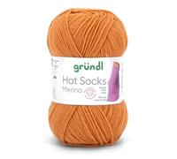 Gründl Hots Socks lana merino a 4 fili, 50 g/200 m, 75% lana vergine (merino, superwash), 25% poliammide, senza mulesing, standard Öko-Tex (26 zucca)