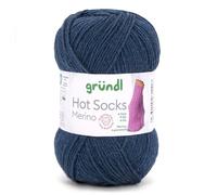 Gründl Hots Socks - Lana merino a 4 fili, 50 g/200 m, 75% lana vergine (merino, superwash), 25% poliammide, senza mulesing, standard Öko-Tex (21 blu notte)