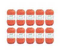 Gründl Lana Baby Cotton - Lana per Bambini per Maglia e Uncinetto - Resistente e Facile da Lavare - 50% Cotone, 50% Poliacrilico - 10 Gomitoli da 50g/140m - Ferri 3,5-4,5 - Arancione