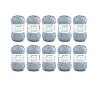 Gründl Lana Baby Cotton - Lana per Bambini per Maglia e Uncinetto - Resistente e Facile da Lavare - 50% Cotone, 50% Poliacrilico - 10 Gomitoli da 50g/140m - Ferri 3,5-4,5 - Acquamarina