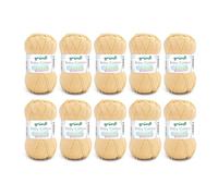 Gründl Lana Baby Cotton - Lana per Bambini per Maglia e Uncinetto - Resistente e Facile da Lavare - 50% Cotone, 50% Poliacrilico - 10 Gomitoli da 50g/140m - Ferri 3,5-4,5 - gelb