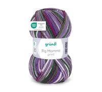 Gründl Lana per lavorare a maglia Big Mamma Print Filato all uncinetto realizzato al 100% in poliacrilico, 400 g / 1040 m, Viola-verde abete-bianco