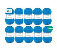 Gründl Lana Classico (Certificato Oeko-Tex, Realizzato al 50% in Pura Lana Vergine (Merino Superwash) e 50% poliacrilico, 50 g/120 m, Ferri: 3,5-4,5, 10 gomitoli da 50 g), Blu Genziana.