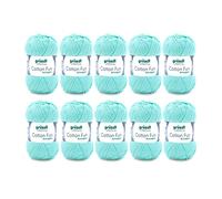 Gründl Lana Cotton Fun Filato uncinetto 10 gomitoli da 50 g, Menta