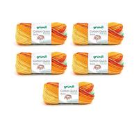 Gründl Lana Cotton Quick Batik 1 x 100g - Azzurro-Verde-Mais-Arancio