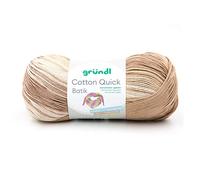 Gründl Cotton Quick Batik Filato, Cotone, Naturale/Marrone/Beige, ca. 260 m, unità