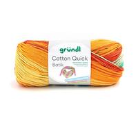 Gründl lana Cotton Quick Batik filato per uncinetto (100% cotone, certificato OEKO-TEX, 100 g / 260 m, dimensione dell'ago: 3-4, 5 x 100 g), Azzurro-verde-mais-arancio Azzurro-verde-mais-arancio
