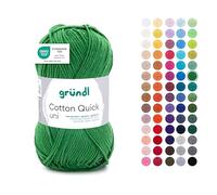 Gründl Lana Cotton Quick uni - Lana per uncinetto in 100% cotone - lana per lavorare a maglia - filato di cotone lucido 1 gomitolo 50 g/125 m - spessore ferri 3 - 4 fili