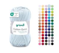 Gründl Lana Cotton Quick uni - Lana sottile per uncinetto - Filato per lavorare a maglia - Filo per uncinetto - Lucido e delicato sulla pelle - 100% cotone - 1 gomitolo 50 g/125 m - spessore ferri 3-4