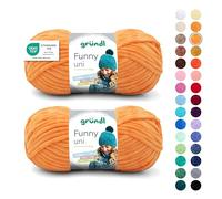 Gründl Lana Funny tinta unita - morbida lana di ciniglia per uncinetto - morbida e delicata sulla pelle - 100% poliestere - 2 gomitoli 100 g/120 m - spessore ferri 5 - 6, giallo