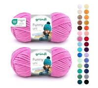 Gründl Lana Funny tinta unita - morbida lana di ciniglia per uncinetto - morbida e delicata sulla pelle - 100% poliestere - 2 gomitoli 100 g/120 m - spessore ferri 5 - 6, fucsia