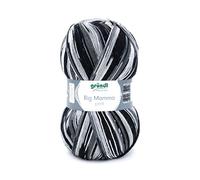 Gründl Lana per lavorare a maglia Big Mamma Print Filato all uncinetto realizzato al 100% in poliacrilico, 400 g / 1040 m, Grigio chiaro-antracite