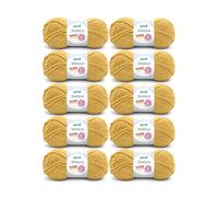 Gründl Lana Shetland - filato spesso per uncinetto e maglia - lana invernale - morbida e calda - 80% poliacrilico, 20% lana - 10 gomitoli da 100 g / 170 m - misura ferri 7-8 -curry