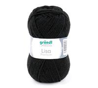 Gründl Lisa Premium Uni Filato, Acrylic, Nero, 50 g
