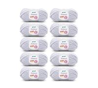 Gründl Shetland Wool (Filato per Maglieria alla Moda e Morbido Composto da 80% poliacrilico e 20% Lana, 100 g / 170 m, Dimensioni dell'ago: 7-8, 10 x 100 g), Grigio Chiaro Melange