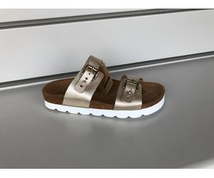 GRÜNLAND ciabatta donna in pelle con due fibbie regolabili DECK CB0658