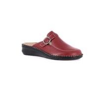 GRÜNLAND Dami, Calzino Comfort Chiuso in Vera, Soletta Rimovibile in Sughero e Pelle, Suola Conforma e Cuciture Fatte a Mano Donna, Rubino, 37 EU