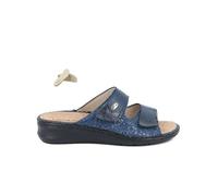 GRÜNLAND Dami, Ciabatta Comfort con Doppia Chiusura a strappo, Suola Conforma, Sottopiede Rimovibile in Sughero e Pelle e Cuciture Fatte a Mano Donna, Avio, 41 EU