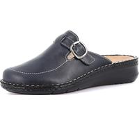 Grunland Dami, Calzino Comfort Chiuso in Vera, Soletta Rimovibile in Sughero e Pelle, Suola Conforma e Cuciture Fatte a Mano Donna, Blue, 35 EU