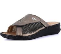 GRÜNLAND Dami, Sneaker Comfort con Fascia Elastica Regolabile, Suola Conforma, Soletta Rimovibile in Sughero e Pelle e Cuciture Fatte a Mano. Donna, Piombo, 35 EU