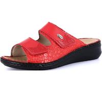 GRÜNLAND Dami, Comfort Scarpa con Chiusura a Doppio Velcro, Suola Conforma, Soletta Interna Rimovibile in Sughero e Pelle e Cuciture Fatte a Mano Donna, Rosso, 35 EU