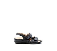 GRÜNLAND Dami, Sandalo Comfort a Doppia Flangia, Soletta Interna Rimovibile in Sughero e Pelle, Suola Conforma e Cuciture Fatte a Mano Donna, Nero, 40 EU