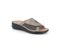 GRÜNLAND Dami, Sneaker Comfort con Fascia Elastica Regolabile, Suola Conforma, Soletta Rimovibile in Sughero e Pelle e Cuciture Fatte a Mano. Donna, Piombo, 39 EU
