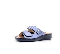 GRÜNLAND Dami, Sneaker Comfort in Materiale Elastico con Doppia Striscia, Suola Conforma, Soletta Rimovibile in Sughero e Pelle e Cuciture Fatte a Mano. Donna, Blu, 36 EU