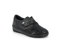 GRÜNLAND Nile, Scarpa Comfort Elastica, Soletta Rimovibile in Sughero e Pelle Re-Soft, Suola Sagomata e Zeppa Alta 3,5 cm. Donna, Nero, 40 EU
