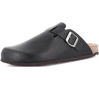 Grunland Robi CB7034 Nero Ciabatte Uomo Anatomiche Fibbia Pelle Punta Chiusa 48