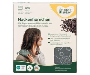 GRÜNSPECHT Cuscino termico biologico per collo e spalle in caso di tensione e dolore, rivestimento in 100% cotone (kbA), per microonde e forno, grigio (609-V1)
