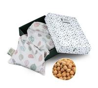 Grünspecht - Cuscino termico con noccioli di ciliegia, 43 x 20 cm, 3 camere, in cotone con imbottitura in noccioli di ciliegia, con confezione regalo, per forno a microonde e forno, in caso di