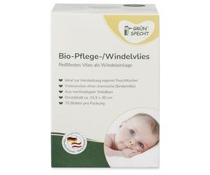 GRÜNSPECHT Tessuto non tessuto biologico per pannolini, 100% biodegradabile, morbido, antistrappo e assorbente, sistema di erogazione per fasciatoio, 70 fogli (699-00)
