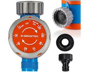 GRÜNTEK Centralina per irrigazione Timer Termporizzatore Meccanico Irrigatore Giardino Automatico da 15 fino a 120 minuti