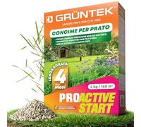 GRÜNTEK Concime Prato Primavera Starter 4 kg | Fertilizzante per Prato Rinverdente NPK 20+15+10 | Concime Azotato per Prato Piante Orto e Agrumi Lenta Cessione fino a 4 Mesi | 160 m²