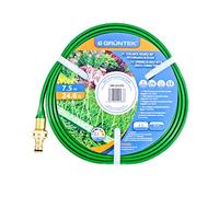 GRÜNTEK Tubo Irrigatore Forato Nebulizzatore Irrigazione a pioggia goccia per Giardino Orto stretti e lunghi. Tubo 7,5m Verde raccordi in ottone